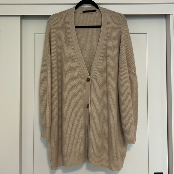 Jenni Kayne, cashmere cocoon cardigan in oatmeal size